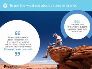 To get the word out about causes or brands